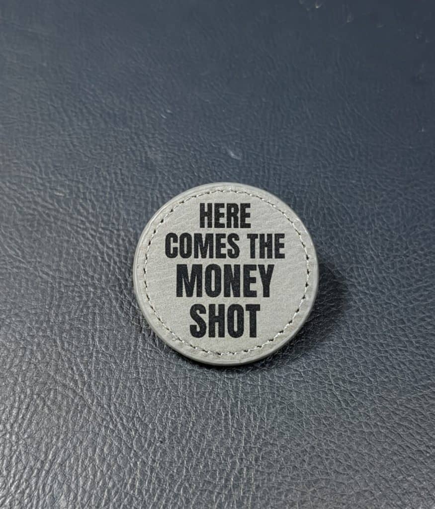 here comes the money shot grey leather ball marker white knuckle golf (4)