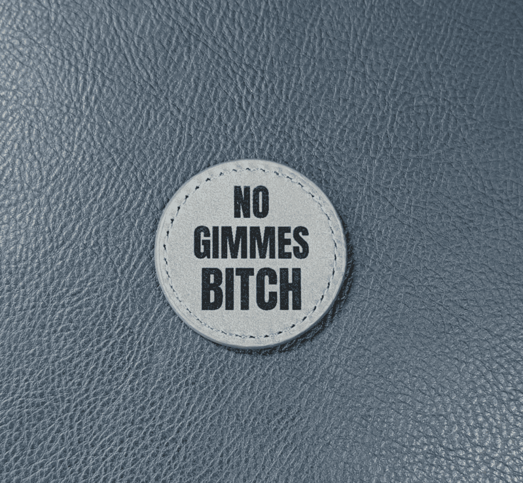 no gimmes bitch funny leather golf ball marker white knuckle golf