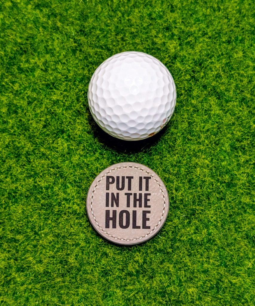 put it in the hole grey leather ball marker white knuckle golf (1)
